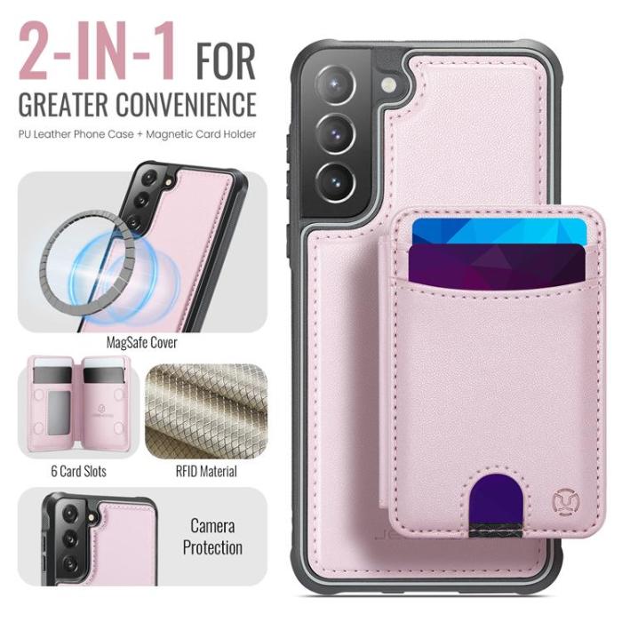 OEM - JEEHOOD Samsung Galaxy S21 5G Fodral KonstLäder - Rosa