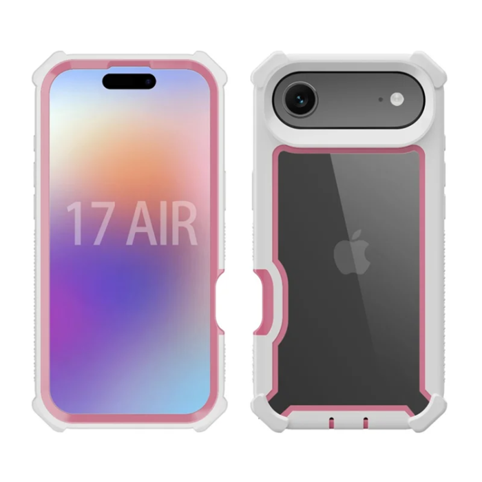 A-One Brand - iPhone 17 Air Mobilskal TPU + PC Shockproof -Vit/Rosa