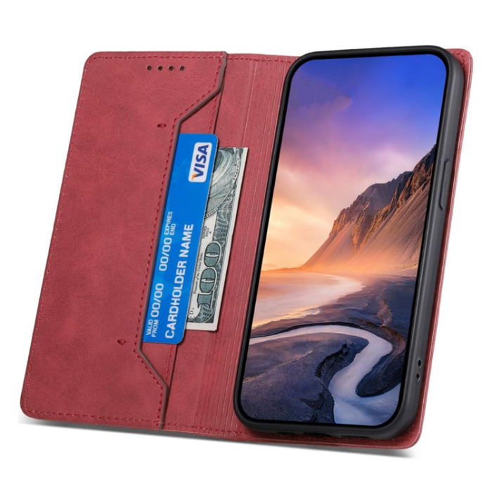 OEM - Galaxy S25 Plus Plånboksfodral RFID Blocking - Röd