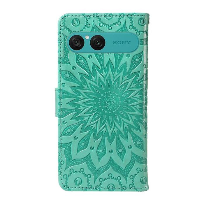 A-One Brand - Sony Xperia 10 VII Plånboksfodral Sunflower Imprinted - Grön