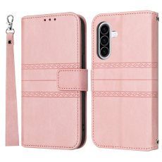 A-One Brand - Galaxy A17 / A26 Plånboksfodral Imprinted Läder - Rosa