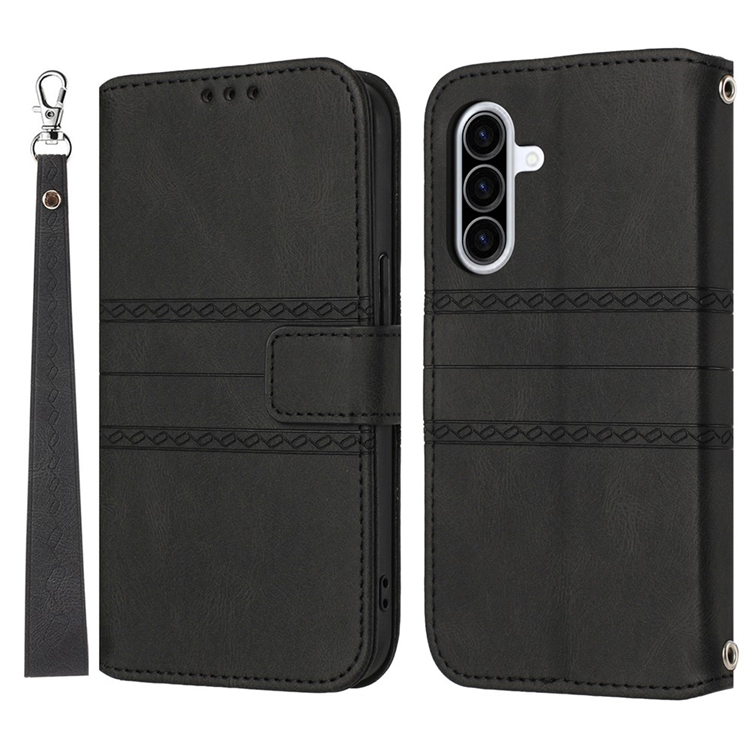 Galaxy A17 / A26 Plånboksfodral Imprinted Läder - Svart | 2353 | AlltMobil