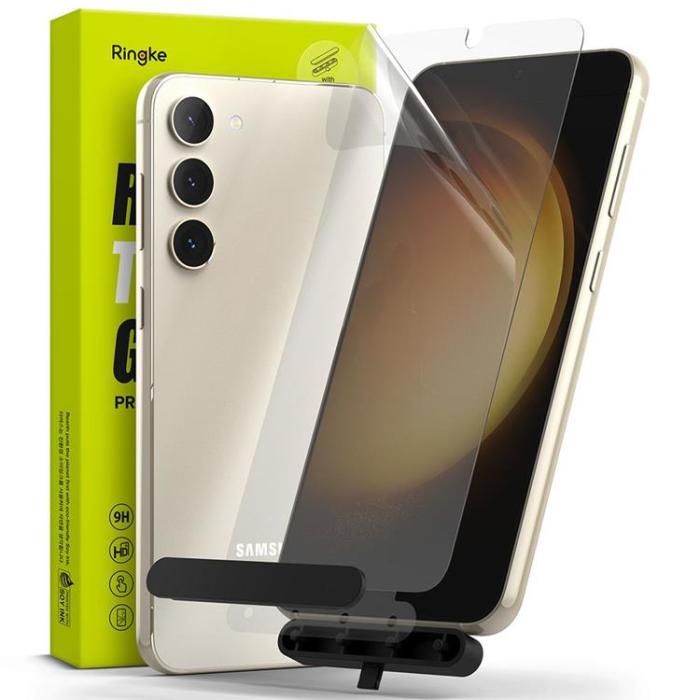 UTGATT - [2-Pack] Ringke Galaxy S23 Härdat Glas Skärmskydd TG - Clear