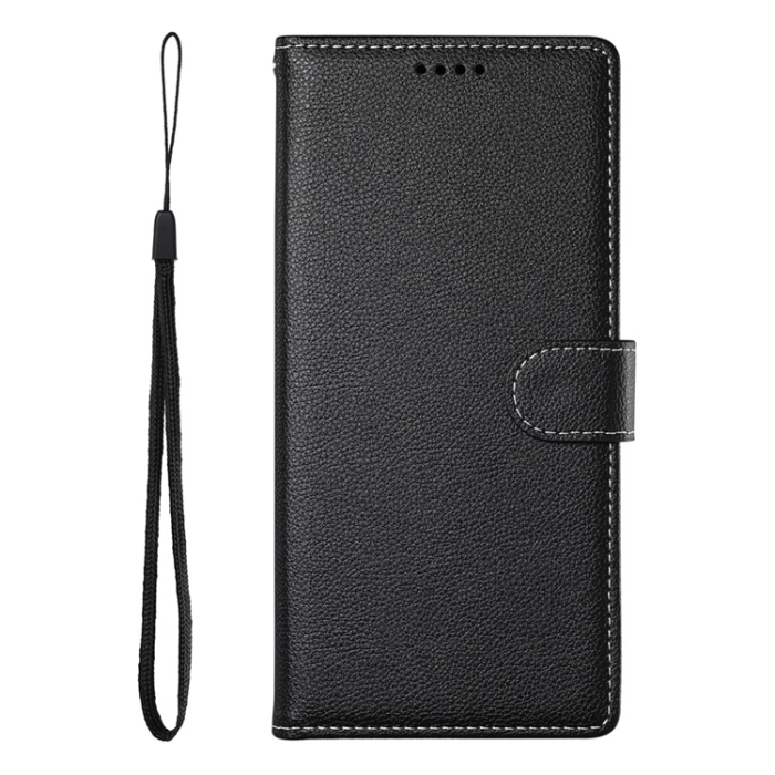 A-One Brand - Galaxy A17/A26 Plånboksfodral Litchi Läder Magnetic - Svart