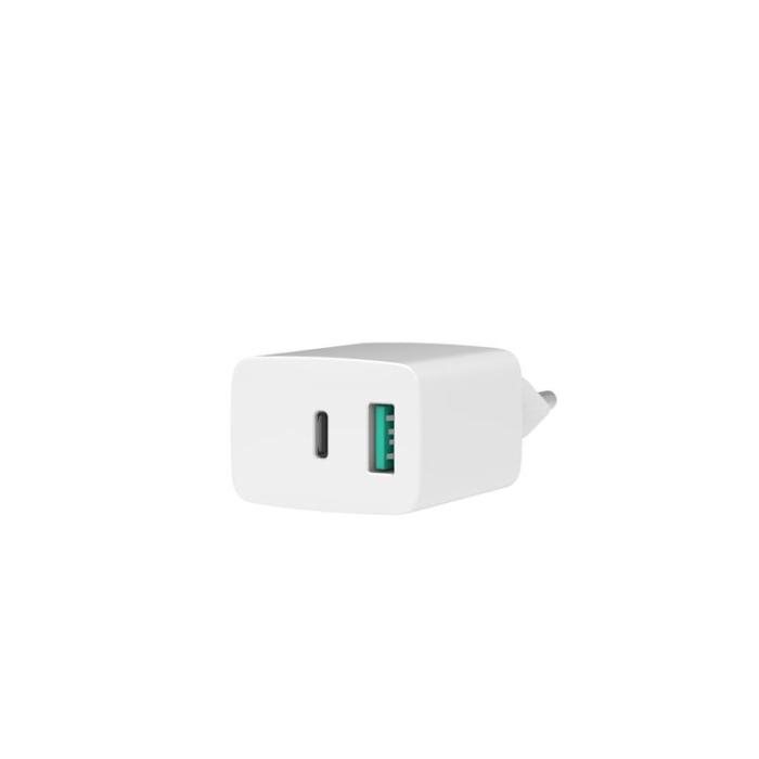 QUALO - QUALO Snabbladdare 30W 1xUSB-C 1xUSB-A Återvinning - Vit