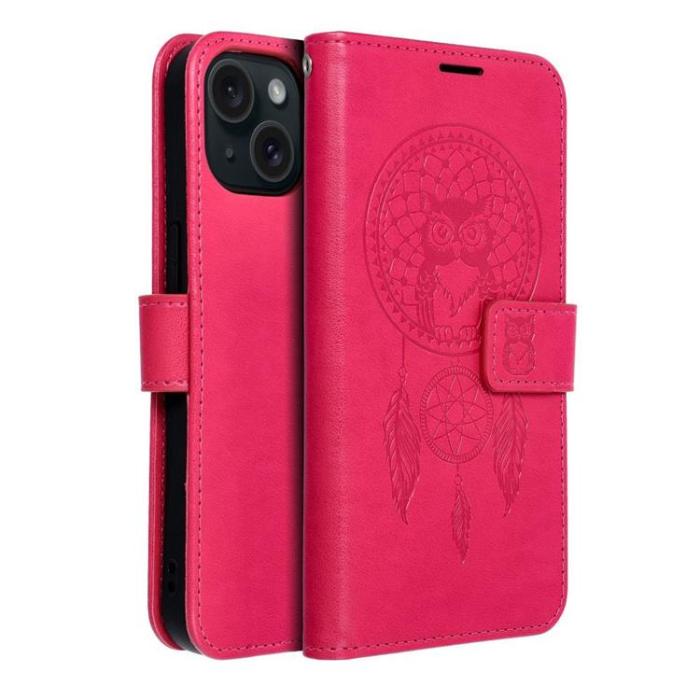 OEM - iPhone 15 Plånboksfodral Mezzo Dreamcatcher - Magenta