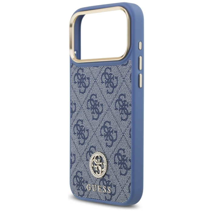 Guess - Guess iPhone 17 Pro Mobilskal Magsafe Strass Logo - Blå