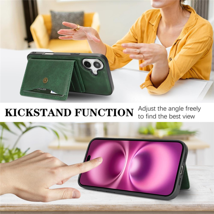 A-One Brand - iPhone 17 Mobilskal MagSafe Detachable Korthållare - Grön