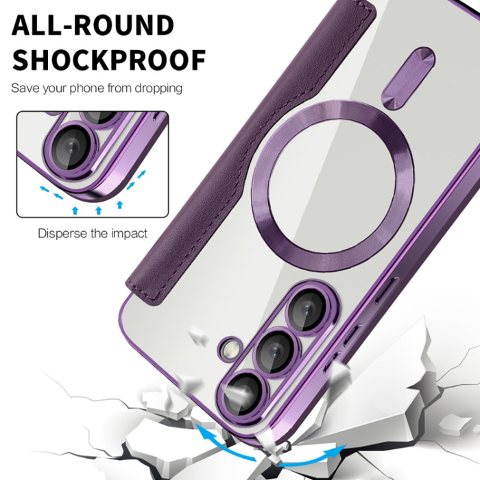A-One Brand - Galaxy S25 Plus Plånboksfodral MagSafe RFID Blocking - Lila