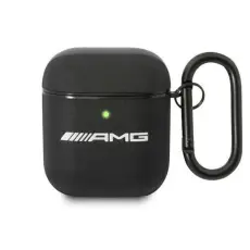 Mercedes - AMG AirPods Skal L&auml;der Big Logo - Svart