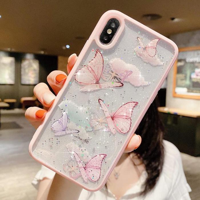 A-One Brand - Bling Star Butterfly Skal till iPhone X / XS - Rosa