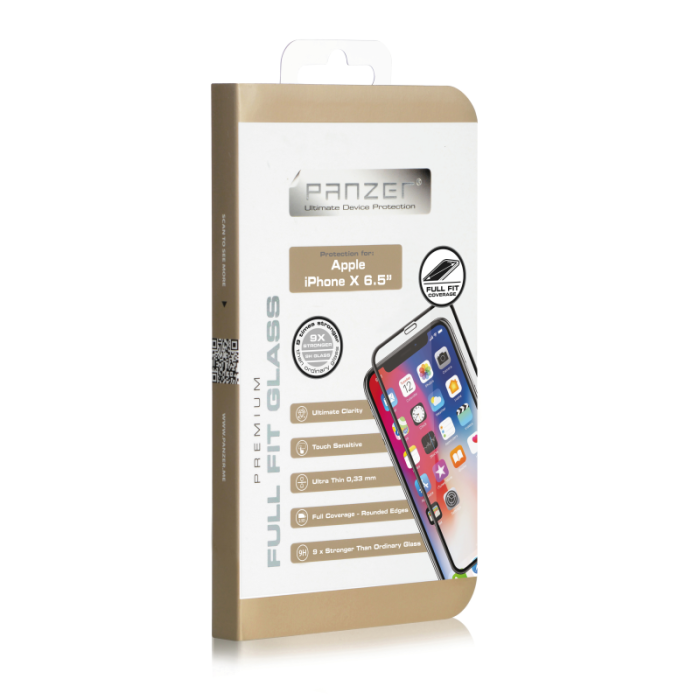 UTGATT1 - Panzer - Full-Fit Silicate Glass iPhone XS Max/11 Pro Max - Svart