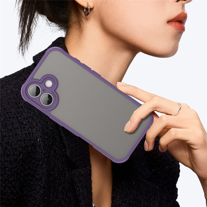 A-One Brand - iPhone 17 Mobilskal Frostade krockkuddar Drop Proof - Lila