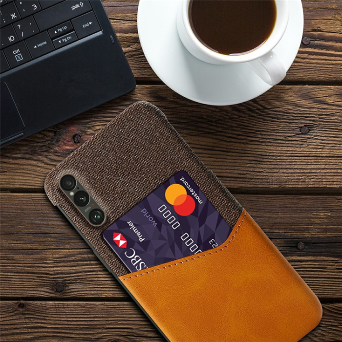 A-One Brand - Sony Xperia 1 VII Mobilskal med Korthållare Kickstand - Orange