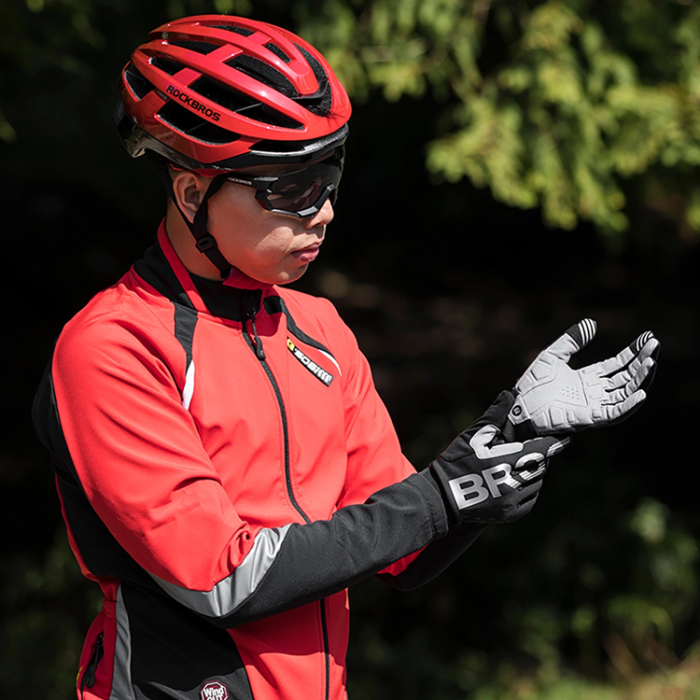 Rockbros - Rockbros Cykelhandskar Isolerade Långa Storlek: M - Svart/Grå