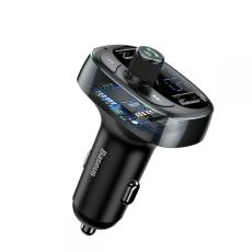 BASEUS - BASEUS Tm01 2-Port Usb Billaddare + Sändare Fm Svart