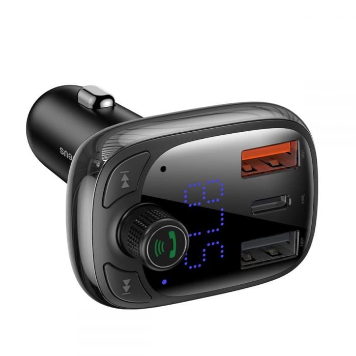 UTGATT - BASEUS S13 2-Port Usb Billaddare + Sändare Fm Svart