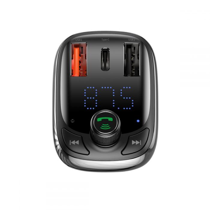 UTGATT - BASEUS S13 2-Port Usb Billaddare + Sändare Fm Svart