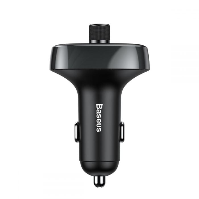 BASEUS - BASEUS Tm01 2-Port Usb Billaddare + Sändare Fm Svart