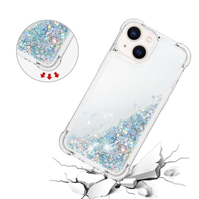 OEM - iPhone 14 Plus Skal Liquid Floating Glitter - Silver