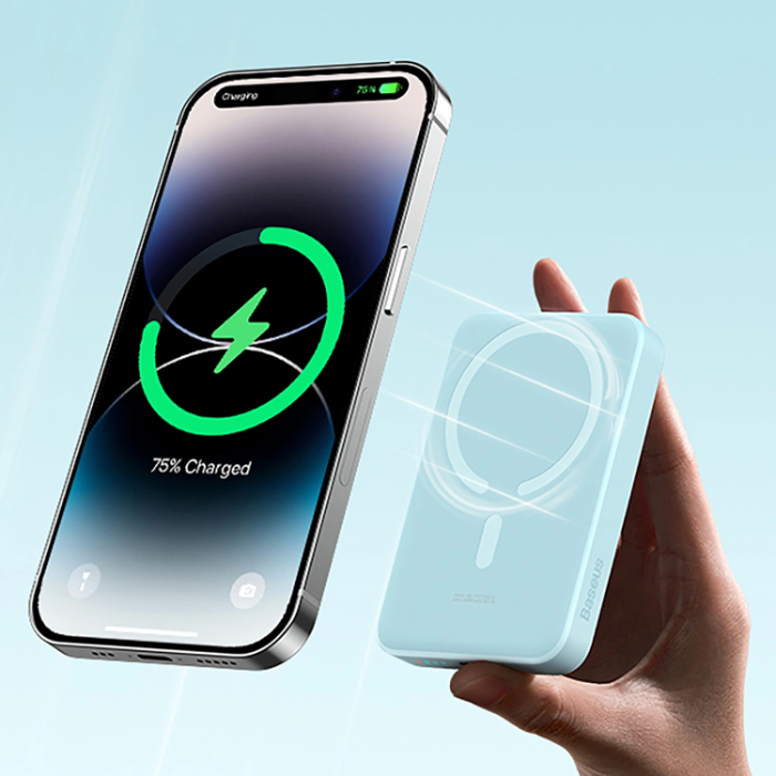 BASEUS - Baseus Mini Magnetisk Trådlös Powerbank 10000mAh 30W - Blå