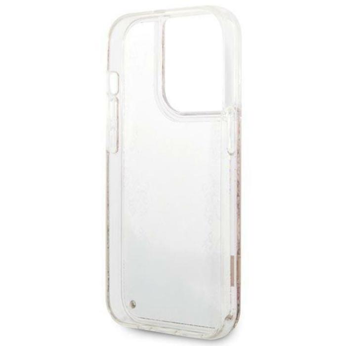 Guess - GUESS iPhone 14 Pro Max Skal Paisley Liquid Glitter - Guld