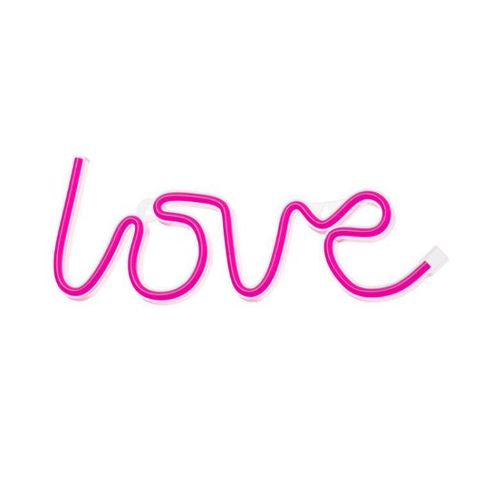 Forever Light - Forever Light LED Neon LOVE Bat FLNE05 + USB - Rosa