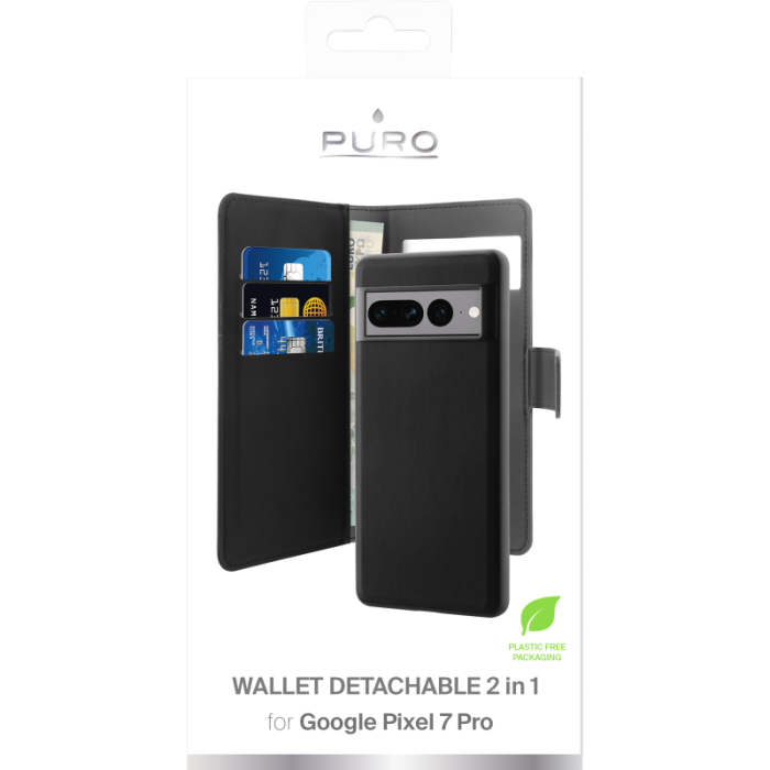 UTGATT1 - Puro Google Pixel 7 Pro Plånboksfodral Detachable - Svart