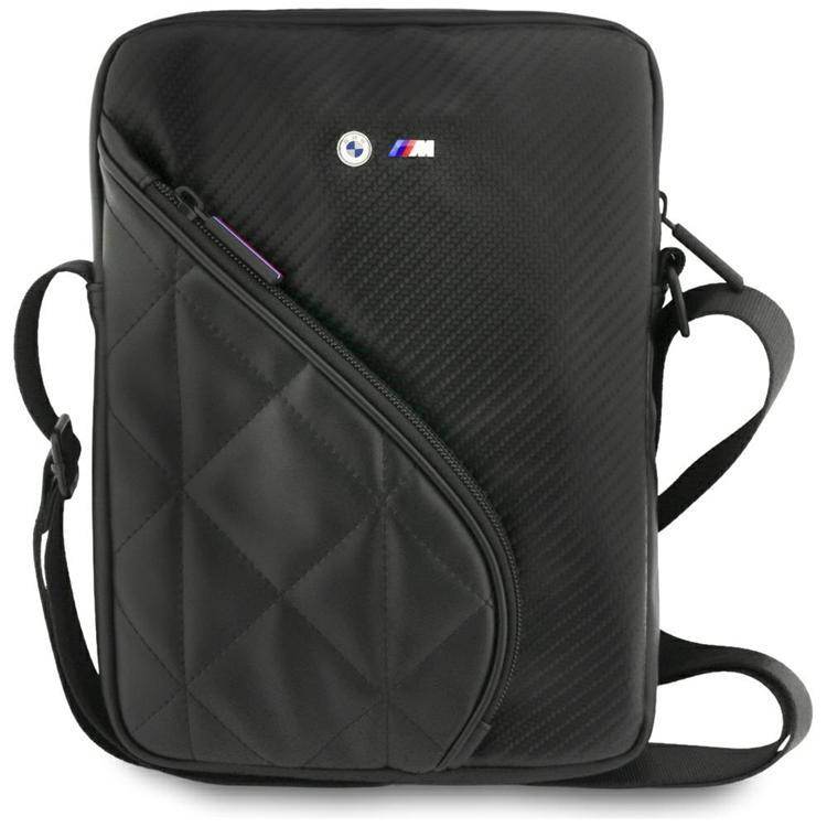BMW Tablet Väska 10"""" Crossbody Nylon Pockets & Metal Logo BMTB10PCASEPOK - Svart | 2353 | AlltMobil