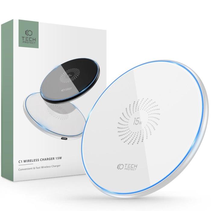 Tech-Protect - Tech-Protect Qi 15W-C1 Trådlös Laddare 15W - Vit