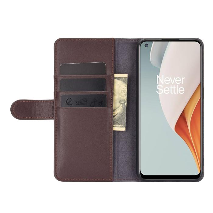 OEM - Genuine Split Plånboksfodral till OnePlus Nord N100 - Brun