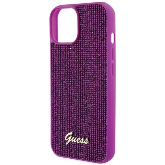 Guess - Guess iPhone 15 Mobilskal Disco Metal Script - Rosa
