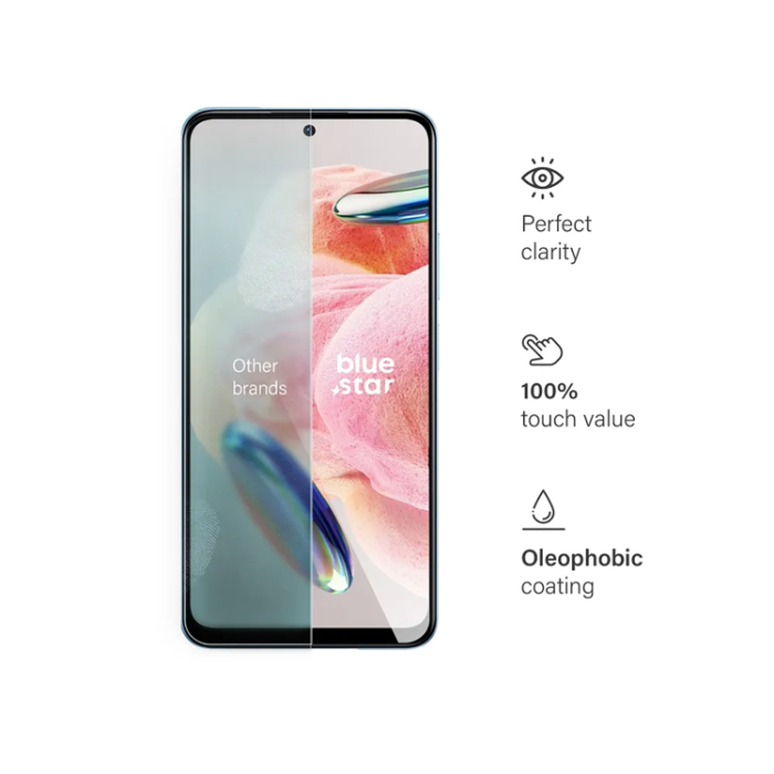 Blue Star - Blue Star Xiaomi Redmi Note 12 4G Härdat Glas Skärmskydd