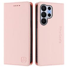 AZNS - RINACASIS Samsung Galaxy S26 Ultra Pl&aring;nboksfodral Konstl&auml;der RFID Skydd - Rosa