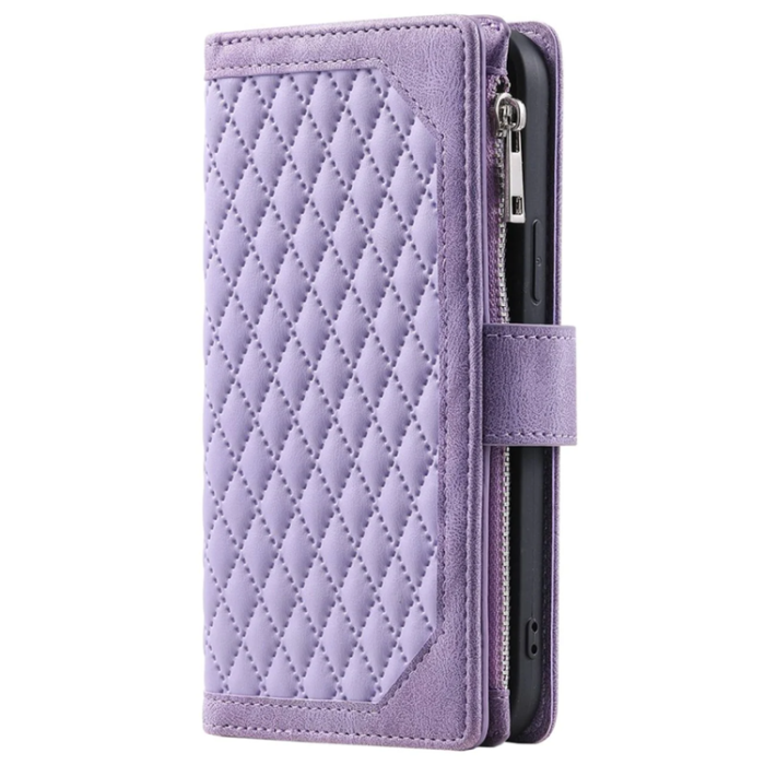A-One Brand - Galaxy Z Fold 4 Plånboksfodral Rhombus Grid - Lila