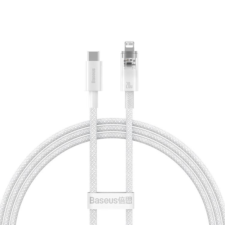 Baseus USB-C till lightning kabel 20W 1m Explorer - Vit | 3541 | AlltMobil
