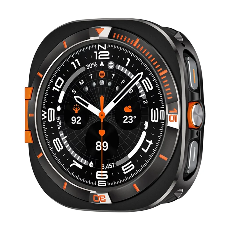 Metallskal För Galaxy Watch Ultra 47mm (2025) - Svart/Orange | 5122 | AlltMobil