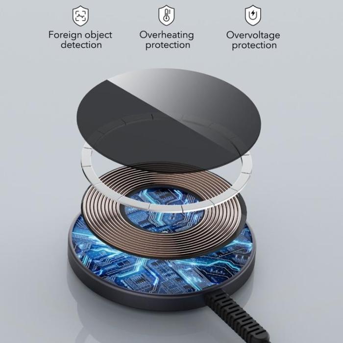 ESR - ESR Halolock Magnetic Magsafe Trådlös Laddare - Svart
