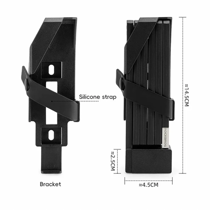 Rockbros - Rockbros Hoppbart Cykellås med Nyckel och Handtag 88 cm - Svart