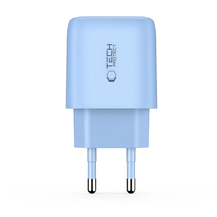 Tech-Protect - Tech-Protect Väggladdare Adapter USB-A/USB-C 30W - Baby Blå