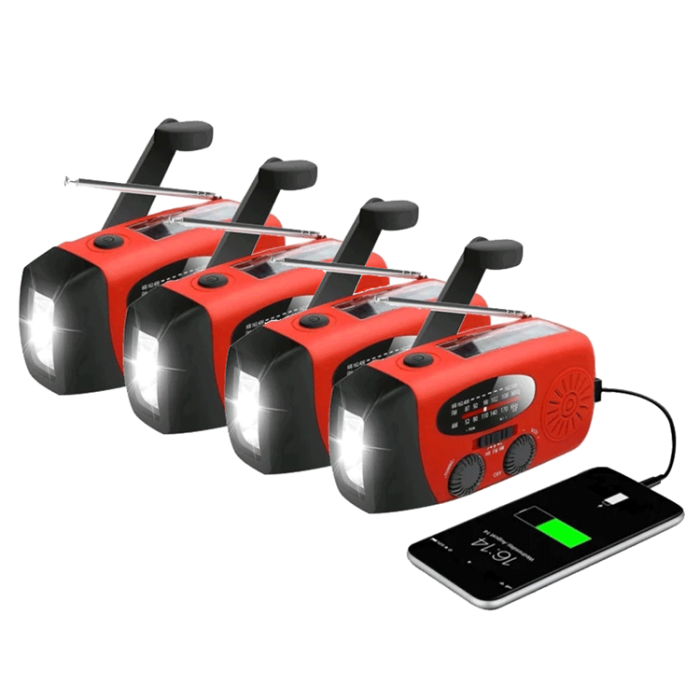 UTGATT1 - [4 PACK] Vevradio 2000mAh Powerbank, Solceller -Röd
