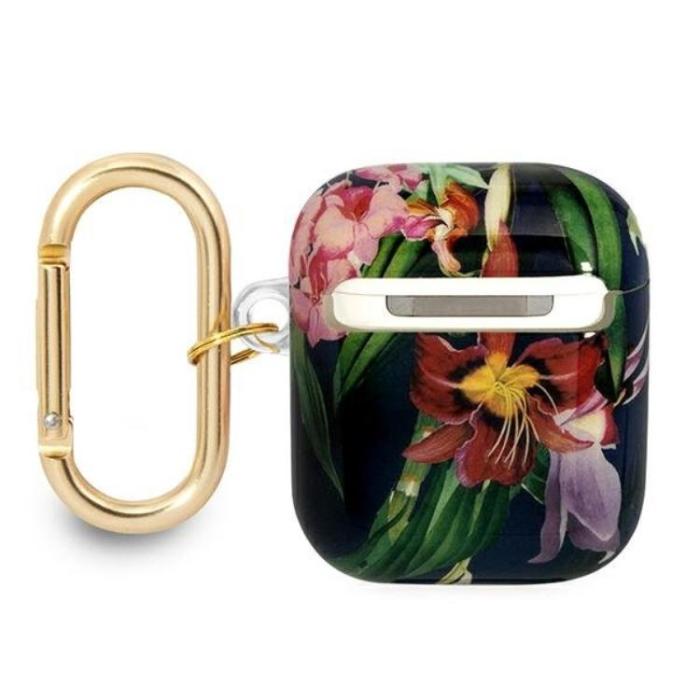 Guess - Guess AirPods Skal Flower Strap Collection - Blå