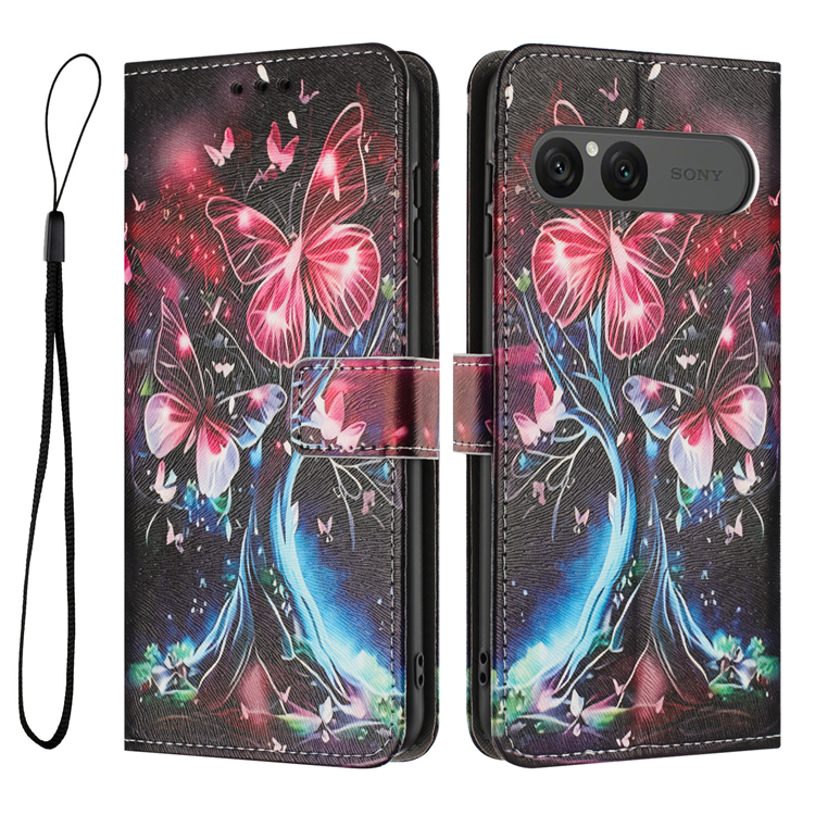 Sony Xperia 10 VII Plånboksfodral Pattern Printing - Butterfly Tree | 2353 | AlltMobil