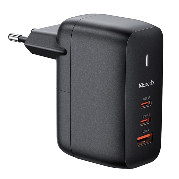 Mcdodo - MCDODO GaN Snabbladdare 65W 2x USB-C - USB-A EU Mini Svart