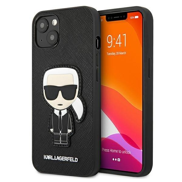 Karl Lagerfeld Saffiano Ikonik Karl`s Patch Skal iPhone 13 mini - Svart | 2353 | AlltMobil