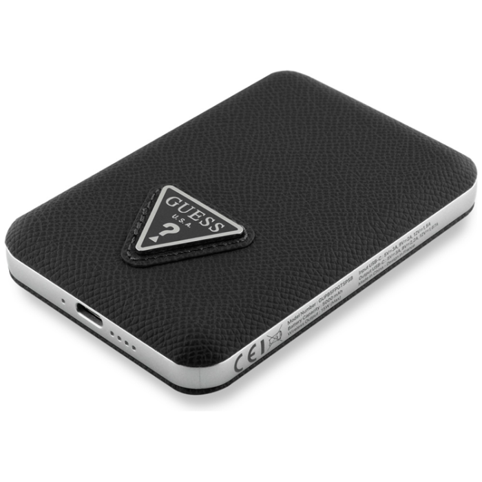 Guess - Guess MagSafe Trådlös Power Bank 5000mAh 15W USB-C Grained Triangle Inductive