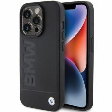 BMW - BMW iPhone 15 Pro Max Mobilskal Läder Hot Stamp - Svart