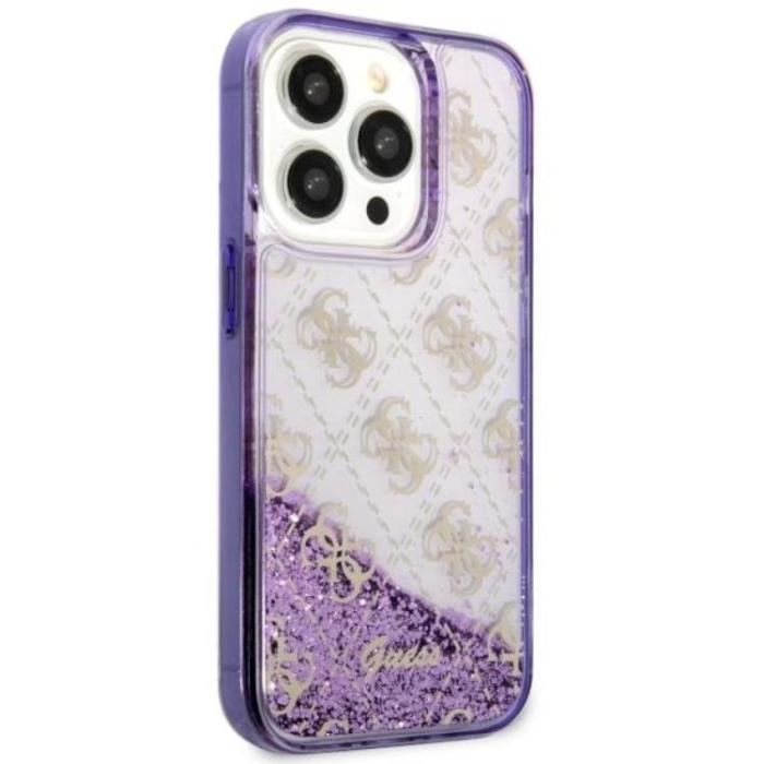 Guess - Guess iPhone 14 Pro Mobilskal Liquid Glitter - Lila