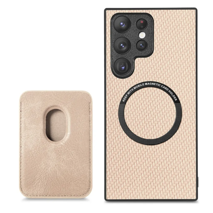 UTGATT - Galaxy S23 Ultra Skal Korthållare Detachable - Sand Rosa