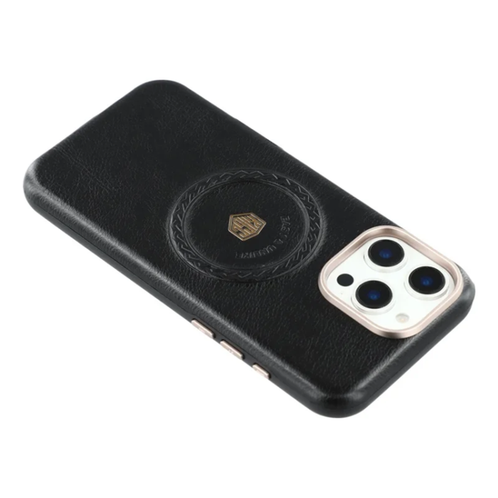 KIGC - KIGC iPhone 16 Pro Max Mobilskal Magsafe Läder - Svart